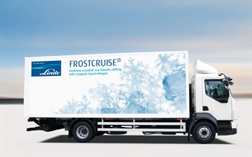 A FROSTCRUISE branded LINDE In-Transit Refrigeration Truck using Liquid Nitrogen (LIN)